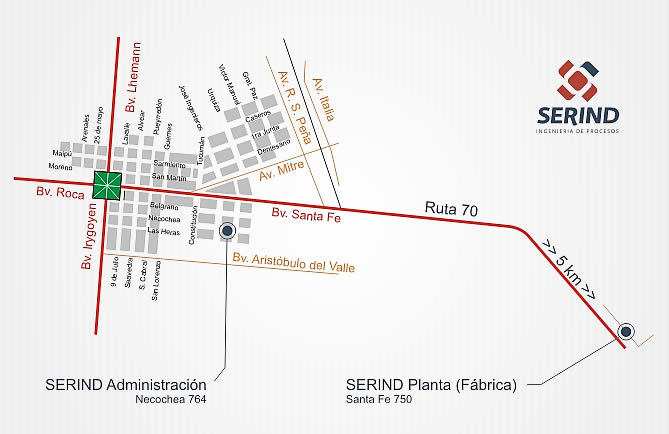 SERIND - Mapa de ubicación